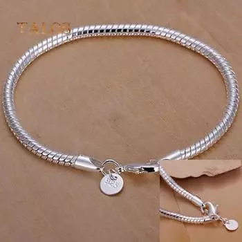 Женский серебристый металлический тонкий браслет, блестящий лаконичный браслет-подвеска, повседневный ювелирный подарок