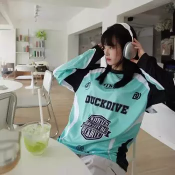 Женский сетчатый свитер в стиле ретро с американским принтом: Свободный танцевальный топ с длинными рукавами XL белый