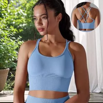 Женский сексуальный бюстгальтер для йоги, бюстгальтер с перекрестными бретелями, женский спортивный бюстгальтер для фитнеса, сексуальное дышащее нижнее белье S темно-зеленого