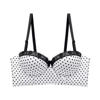 Женский сексуальный бюстгальтер, кружевной бюстгальтер в горошек, бюстгальтер пуш-ап, женское нижнее белье, скорректированный в горошек, бюстгальтер без косточек 40C розовый