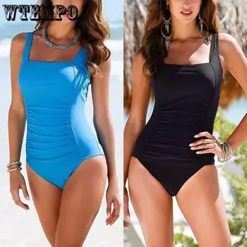 Женский сексуальный цельный купальник, бразильский купальник-бикини, купальный костюм M синий