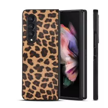 Женский сексуальный чехол для телефона из искусственной кожи с леопардовым принтом «гусиные лапки» для Samsung Galaxy Z Fold 3 5g задняя крышка For Samsung Z Fold 3