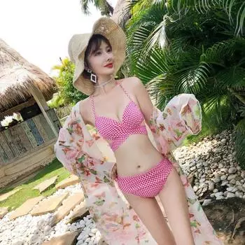 Женский сексуальный комплект бикини с принтом Soild, купальный костюм с пуш-апом, купальник с высокой талией S