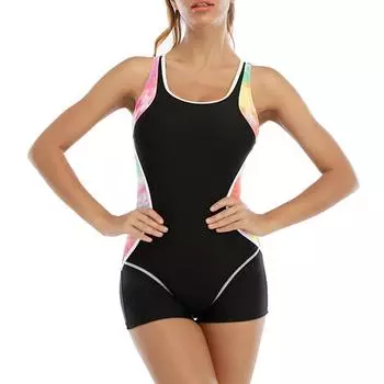 Женский сексуальный комплект для купания, купальник соответствующего цвета, цельный купальник L чёрный