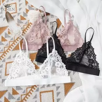 Женский сексуальный кружевной бюстгальтер, беспроводное нижнее белье, ультратонкий бюстгальтер, женское нижнее белье с цветочным принтом, бюстгальтер-бралетт L розовый