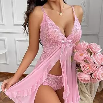 Женский сексуальный кружевной бюстгальтер на бретельках, трусики, сетчатый кружевной кулон с бабочкой, разделенный сексуальный костюм из четырех предметов L