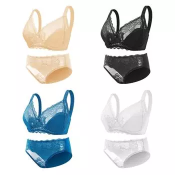 Женский сексуальный кружевной бюстгальтер, однотонный, мягкий, дышащий, регулируемый, собирающийся бюстгальтер с трусиками, очаровательный комплект женского нижнего белья 85