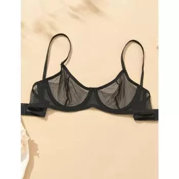 Женский сексуальный кружевной прозрачный бюстгальтер S белый