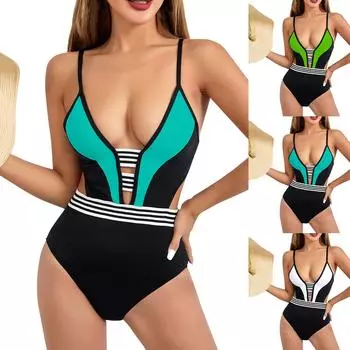 Женский сексуальный купальник, цветной слитный купальник с подушечками для бюстгальтера и без косточек M белый