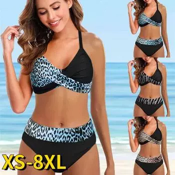 Женский сексуальный купальник-монокини, свободный купальник, винтажный комплект из двух предметов с принтом, купальник, женский купальный костюм, летний пляжный комплект бикини S