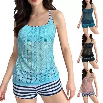 Женский сексуальный купальник с подтяжками и напечатанным раздельным купальником L розовый