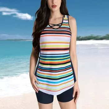 Женский сексуальный купальник с подтяжками и напечатанным раздельным купальником S