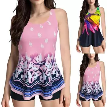 Женский сексуальный купальник с подтяжками и напечатанным раздельным купальником XXXXXL розовый