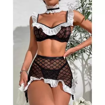 Женский сексуальный лаковый кожаный ремешок с дырками, полый забавный комплект нижнего белья L