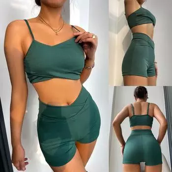 Женский сексуальный модный купальник из двух частей с принтом тай-дай, бикини S зелёный