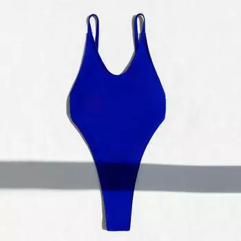 Женский сексуальный монокини с V-образным вырезом без рукавов купальник с открытой спиной, подчеркивающий фигуру, цельный бикини S кофейный