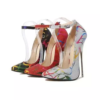 Женский сексуальный ночной клуб, танцы на шесте, каблук-шпилька, темперамент, большой размер, металлический каблук 16 см, WZ 35 чёрный