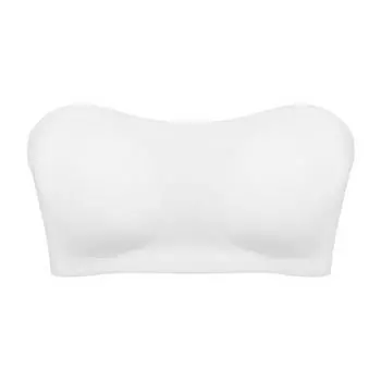 Женский сексуальный однотонный бюстгальтер без бретелек с перекрестной пряжкой сзади сбоку, нескользящий бюстгальтер с подкладкой из стального кольца 34 белый