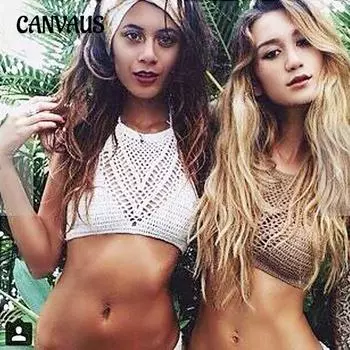 Женский сексуальный пляжный бюстгальтер, вязаный крючком, топы с бюстгальтером One Size белый