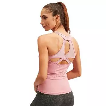 Женский сексуальный полый облегающий быстросохнущий высокоэластичный дышащий жилет для фитнеса и йоги