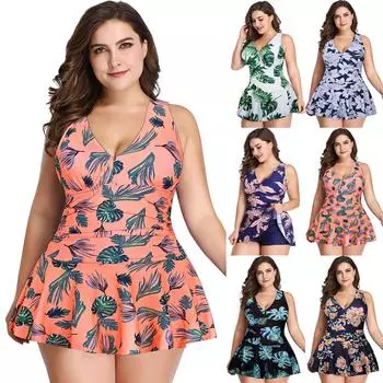 Женский сексуальный повседневный модный цельный купальник с v-образным вырезом и принтом XXL розовый