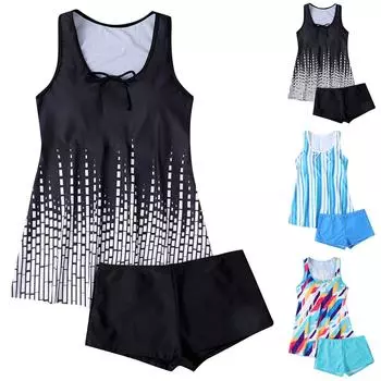 Женский сексуальный приталенный купальник с принтом на слинге и раздельном бикини плюс размер купальника (Два куска) L