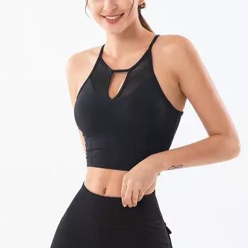 Женский сексуальный сетчатый быстросохнущий спортивный жилет с v-образным вырезом, противоударный топ XL синий