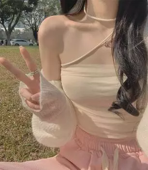 Женский сексуальный сетчатый топ с лямкой через шею - летняя майка Pure Desire One Size (suitable for 75-120 jin) зелёный