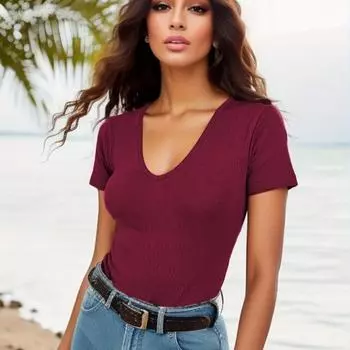 Женский сексуальный тонкий комбинезон с V-образным вырезом и короткими рукавами S чёрный