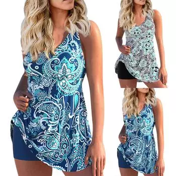 Женский сексуальный тонкий купальник с бретельками и разрезом на бретельках плюс размер купальника (Набор из двух частей) XXXXXL синий