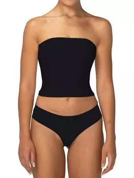 Женский сексуальный топ-труба без бретелек, укороченный топ без рукавов с двойной подкладкой, летние базовые топы-бандо для многослойного ношения или выхода в свет XS чёрный