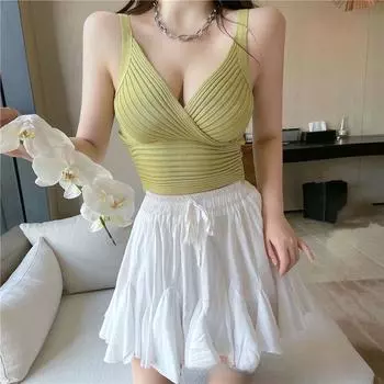 Женский сексуальный трикотажный летний топ-труба с открытой спиной белый