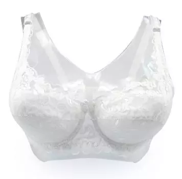 Женский сексуальный ультратонкий хлопковый кружевной бюстгальтер пуш-ап с глубоким V-образным вырезом на косточках 38 белый