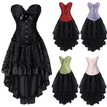 Женский сексуальный винтажный готический вечерний цветочный тонкий корсет-бюстье-топ-труба XXXXXXL