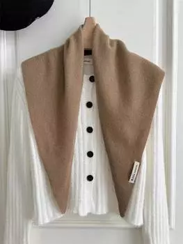 Женский шарф 100% шерсть вязаный треугольный шарф шаль женский осенне-зимний теплый платок многофункциональный теплый шарф