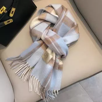 Женский шарф из чистой шерсти в британском стиле: Теплый, длинный, толстый шейный шарф и шаль с кисточками, универсальный вариант для пар.