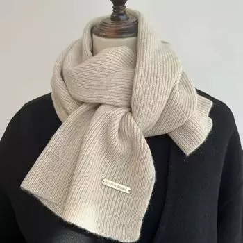 Женский шарф из смеси кашемира, женский зимний теплый утолщенный роскошный однотонный платок, женский теплый толстый шерстяной шейный платок, одеяло