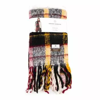 Женский шарф из смесовой шерсти с принтом в клетку тартан GERARD PASQUIER