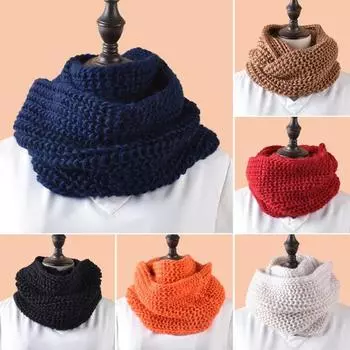 Женский шарф, однотонный, утолщенный, теплый шарф, осенне-зимний, ветрозащитный, эластичный, шейный платок, модный аксессуар хаки