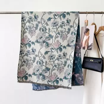 Женский шарф Осень Зима Мода Теплый Толстый Ветрозащитный Шарфы Путешествия Двусторонний Имитация Кашемира Кейп Накидка Ветрозащитная Шаль 65X180cm