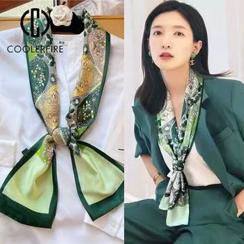 Женский шарф, повязка на голову, шарфы, весенние квадратные шарфы, тонкие и узкие ретро-французские галстуки, сумка в полоску, маленький шелковый шарф с костюмным шарфом AC2229 One Size