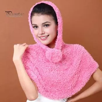 Женский шарф, яркий цвет, толстый плюшевый шарф, для путешествий на открытом воздухе, пляжа, многофункциональный шейный платок, универсальный декоративный аксессуар светло-фиолетовый