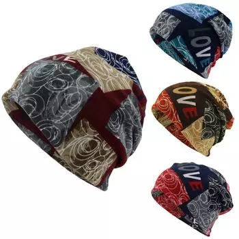 Женский шарф с буквенным принтом, кепка Casaul, уличная конвертируемая ветрозащитная шапка тёмно-синий