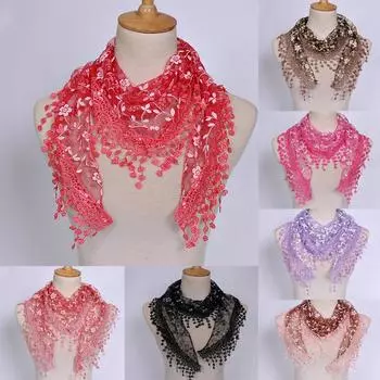 Женский шарф с принтом в национальном стиле с розами и принтом леди и девушки, простой и удобный кружевной шарф для кожи one size белый