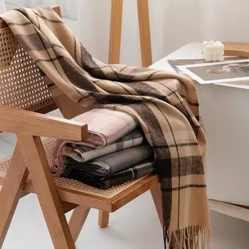 Женский шарф в клетку в британском стиле для пожилых людей, утолщенный, универсальный, теплый шарф 70*200cm