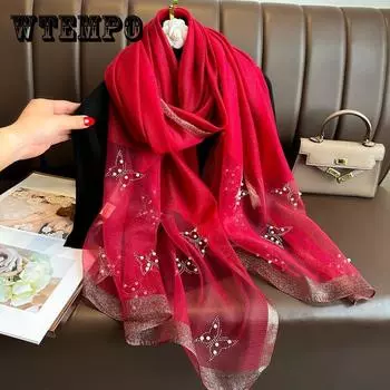 Женский шарф в винтажном стиле, летний модный шарф для мам, шейный платок, стильная пляжная шаль для защиты от солнца