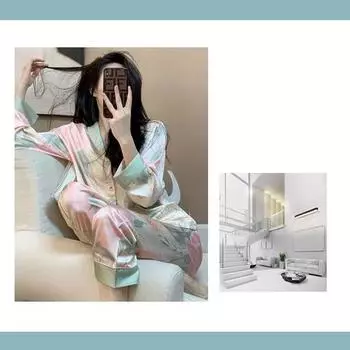 Женский шелковый атласный пижамный комплект из 2 предметов, пижамы, женская домашняя одежда, пижамы, женская пижама для сна, одежда для девочек, женская пижама, длинная M розовый