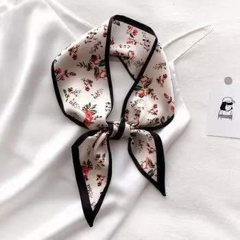 Женский шелковый шарф, узкая шея, лента для волос, завязки для женщин, головной убор, повязка на голову, сумочка, узкие шарфы, накидки, лето, новинка 9.5x100cm