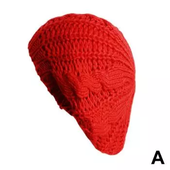 Женский шерстяной берет, теплая зимняя шапка-бини, французская художница, женская удобная шапка для прогулок, Ele L8W2 Black-One size