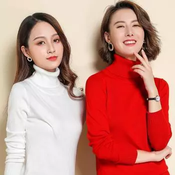 Женский шерстяной свитер из чистого кашемира, женский вязаный кашемировый пуловер, вязаный свитер с высоким воротником XXXL белый